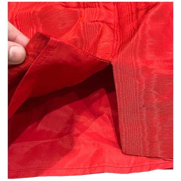 Jessica McClintock Gunne Sax Red Strapless Mini Dress with Gold Lace - Size 3/4 - Picture 11 of 16